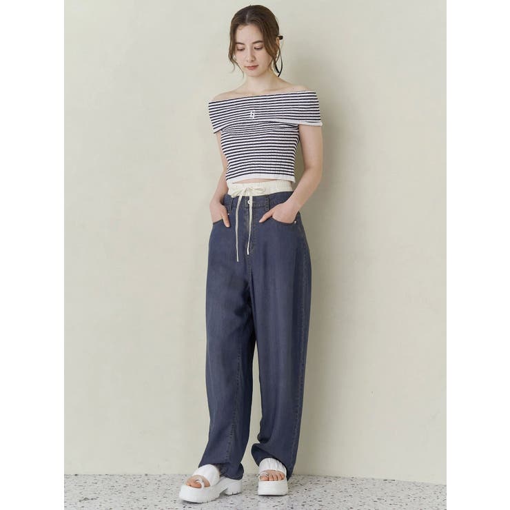 CALNAMUR LAYERED LOOSE DENIM/レイヤードルーズデニム LAYERED LOOSE DENIM/レイヤードルーズデニム[品番：MKSW0063337