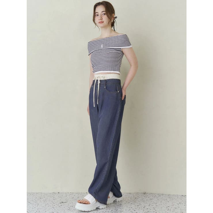 CALNAMUR LAYERED LOOSE DENIM/レイヤードルーズデニム LAYERED LOOSE DENIM/レイヤードルーズデニム[品番：MKSW0063337