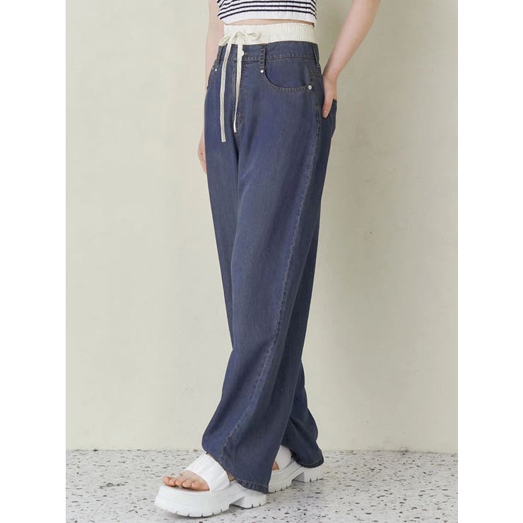 20-60代からのファッション通販  LAYERED LOOSE DENIM/レイヤードルーズデニム[品番：MKSW0063337 パンツ