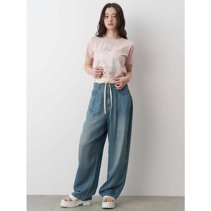CALNAMUR LAYERED LOOSE DENIM/レイヤードルーズデニム LAYERED LOOSE DENIM/レイヤードルーズデニム[品番：MKSW0063337