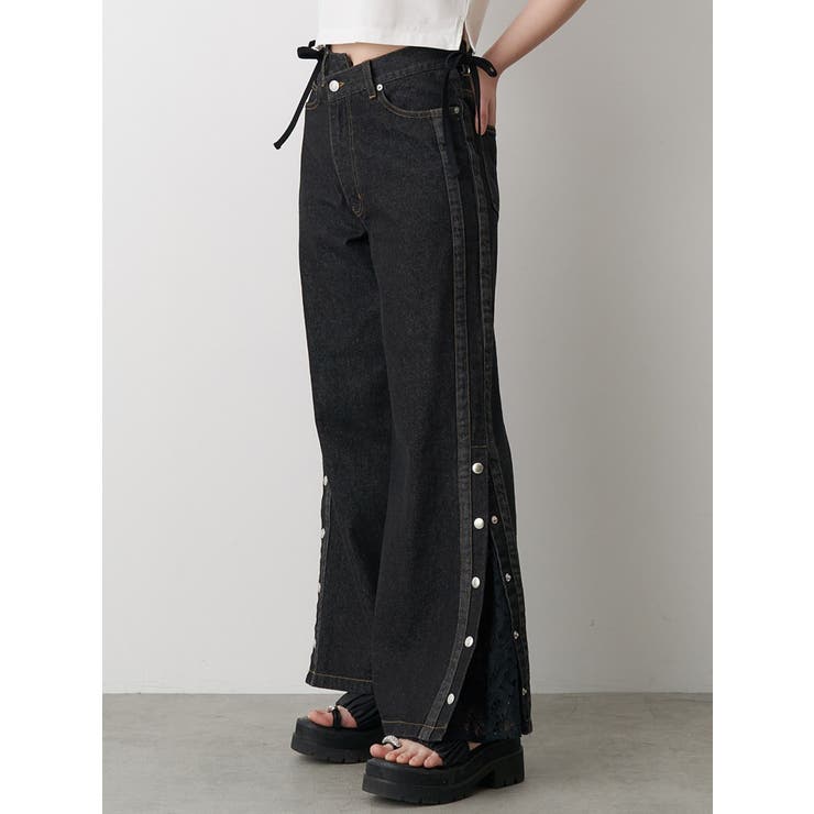 DENIM LINE SLIT PANTS/デニムラインスリットパンツ[品番