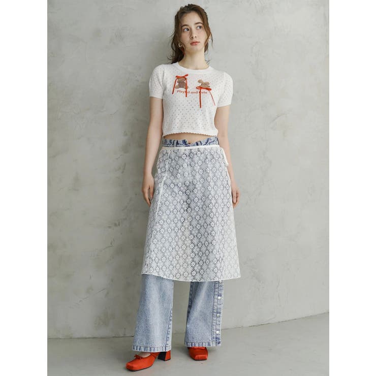 SLIT LINE PANTS ふじあみ　スリットラインパンツ【新品】 DENIM LINE SLIT PANTS/デニムラインスリットパンツ[品番
