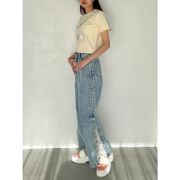 DENIM LINE SLIT PANTS/デニムラインスリットパンツ | CALNAMUR | 詳細画像2 