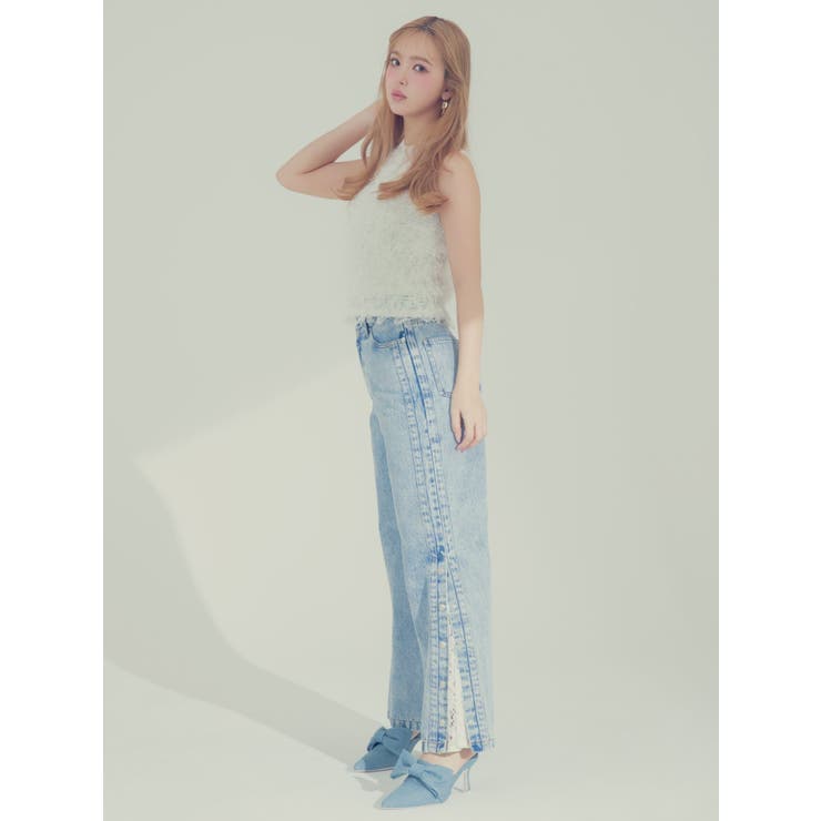 DENIM LINE SLIT PANTS/デニムラインスリットパンツ | CALNAMUR | 詳細画像3 