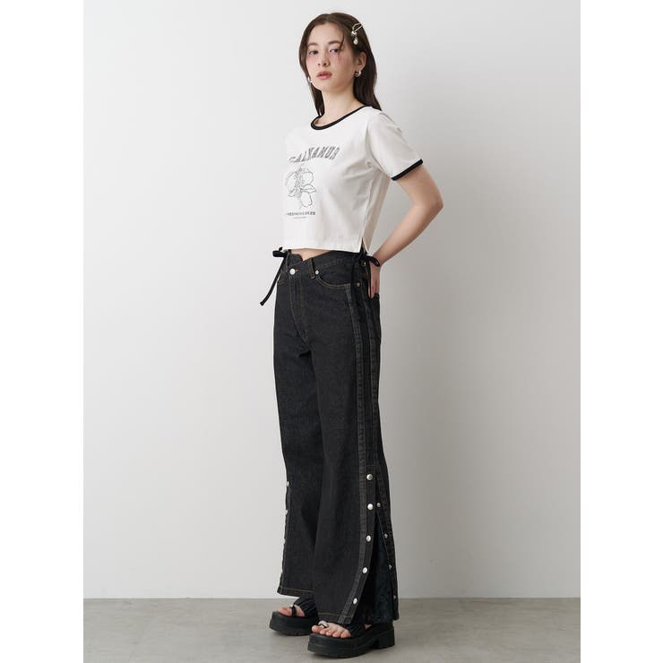 DENIM LINE SLIT PANTS/デニムラインスリットパンツ[品番