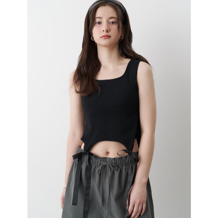 CALNAMUR カップインリボンタンクトップ CUP IN RIBBON TANK TOP/カップインリボンタンクトップ[品番