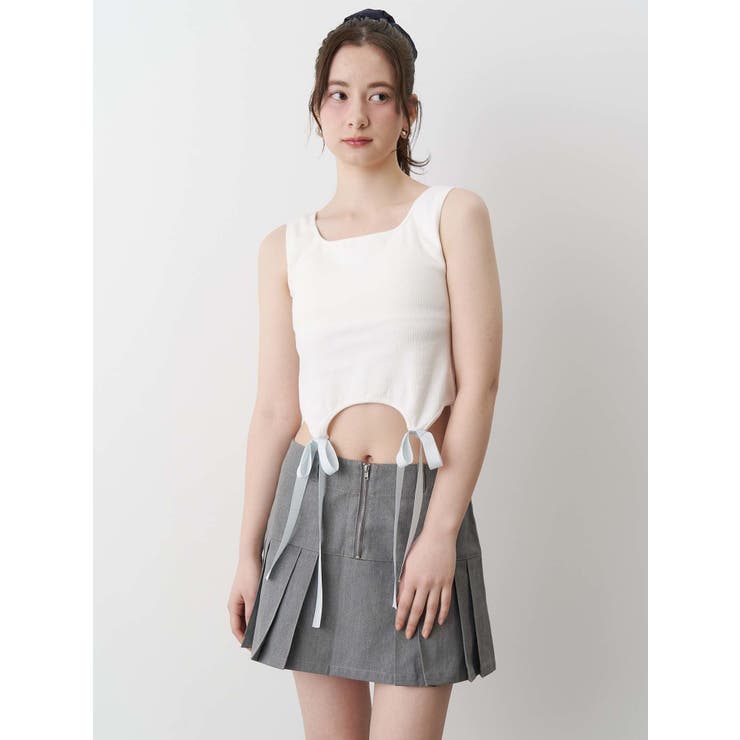 カルナムール　カップインリボンタンクトップ セール】CUP IN RIBBON TANK TOP/カップインリボンタンクトップ
