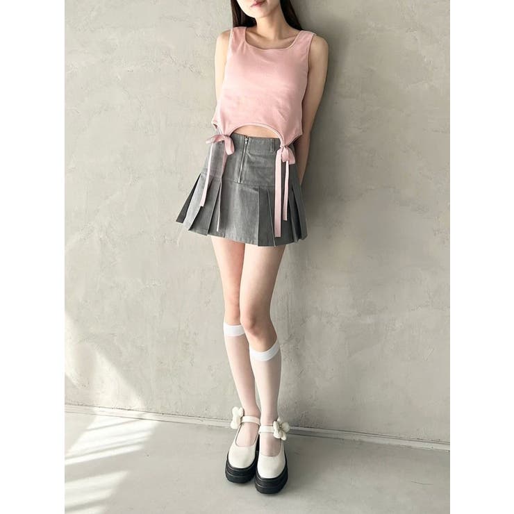 CALNAMUR カップインリボンタンクトップ CUP IN RIBBON TANK TOP/カップインリボンタンクトップ[品番