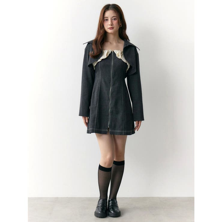 クロップドジャケット＆ミニワンピースセット | CALNAMUR | 詳細画像15 