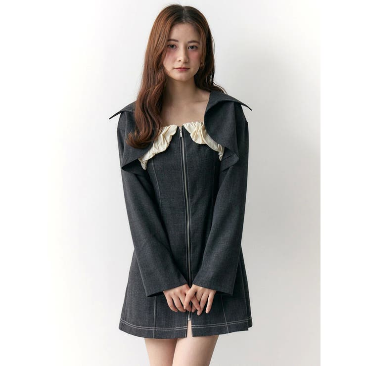 クロップドジャケット＆ミニワンピースセット | CALNAMUR | 詳細画像8 