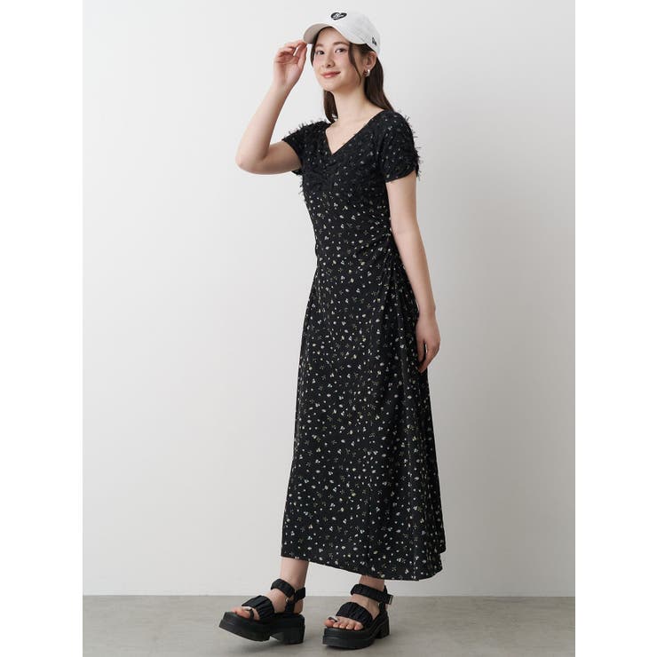 ブラック | TULLE LAYERED FLOWER | CALNAMUR