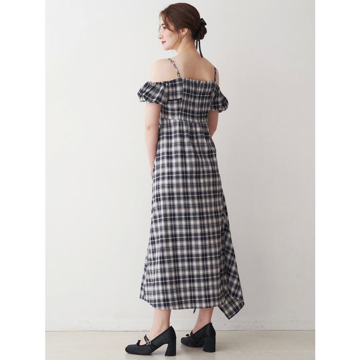 2WAYチェックロングワンピース[品番：MKSW0065528