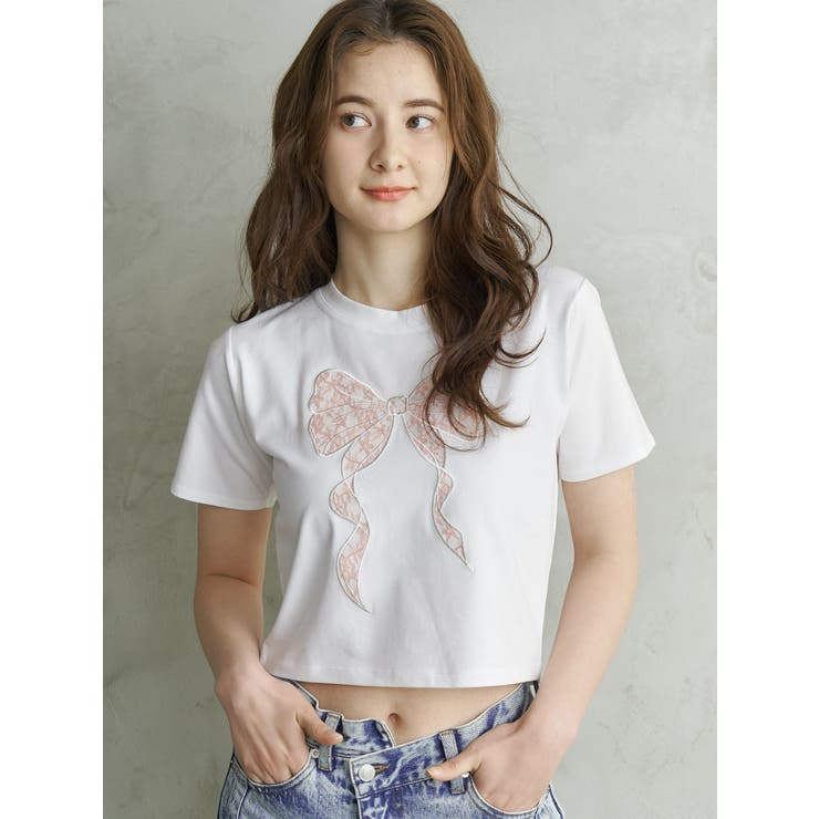 アイボリー | RIBBON ASSORT TEE/リボンアソートTシャツ | CALNAMUR