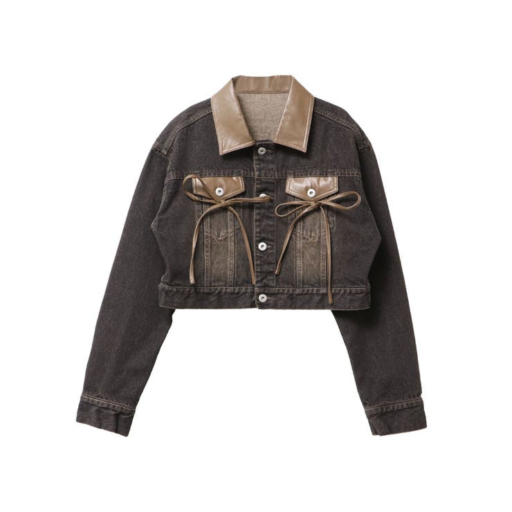 フェイクレザースウィッチングデニムジャケット | CALNAMUR | 詳細画像1 