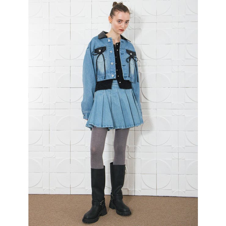 フェイクレザースウィッチングデニムジャケット | CALNAMUR | 詳細画像10 