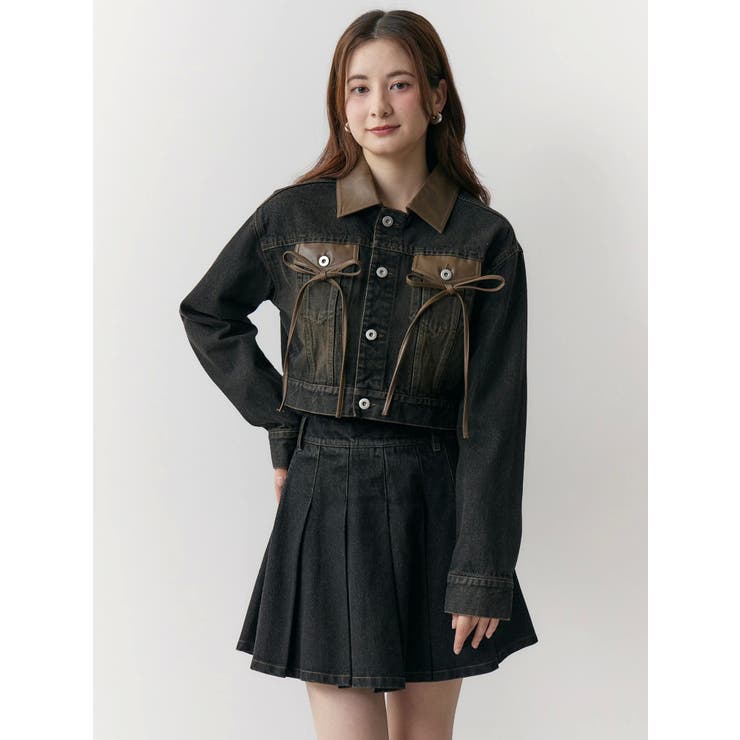 フェイクレザースウィッチングデニムジャケット | CALNAMUR | 詳細画像13 