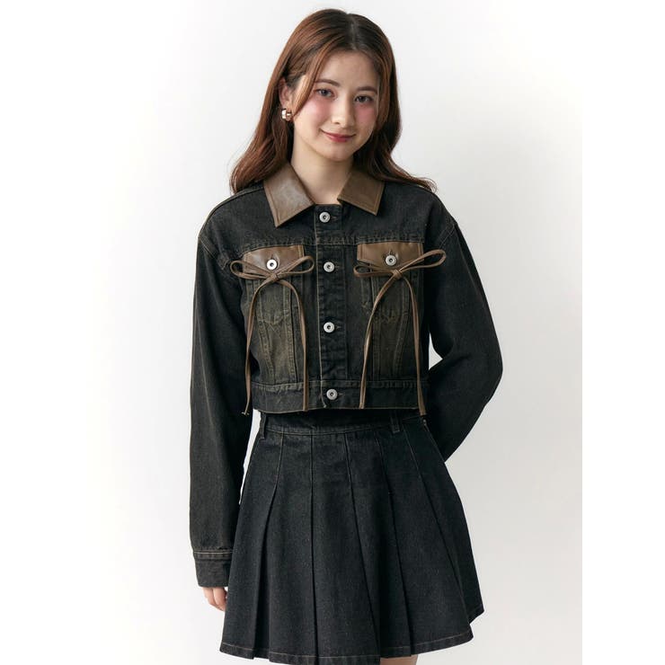 フェイクレザースウィッチングデニムジャケット | CALNAMUR | 詳細画像15 