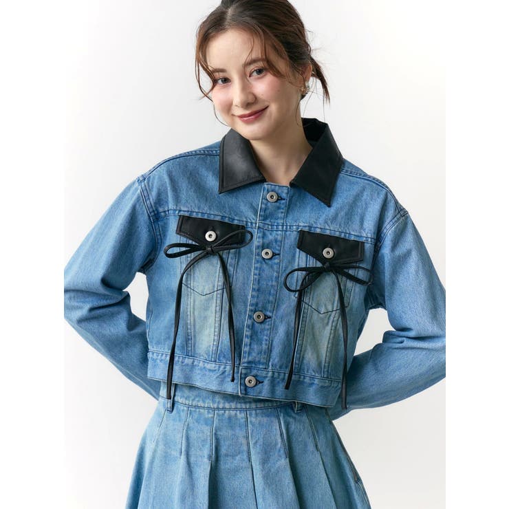 フェイクレザースウィッチングデニムジャケット | CALNAMUR | 詳細画像18 