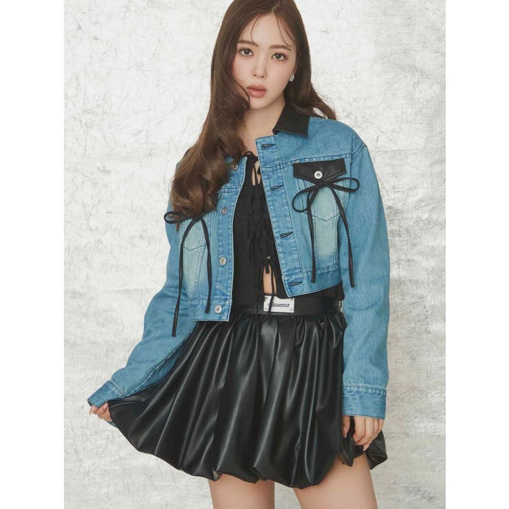 フェイクレザースウィッチングデニムジャケット | CALNAMUR | 詳細画像3 