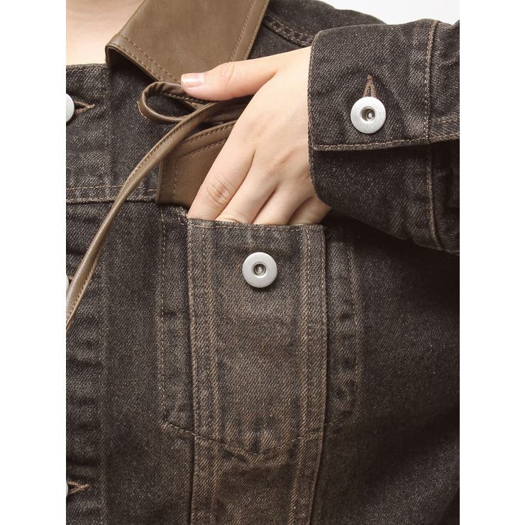 フェイクレザースウィッチングデニムジャケット | CALNAMUR | 詳細画像48 