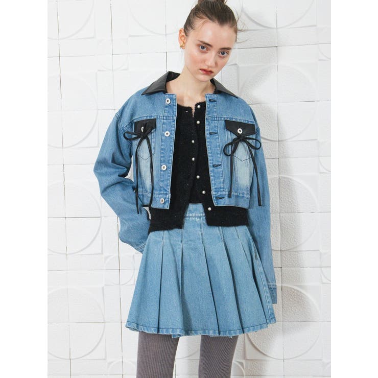 フェイクレザースウィッチングデニムジャケット | CALNAMUR | 詳細画像8 