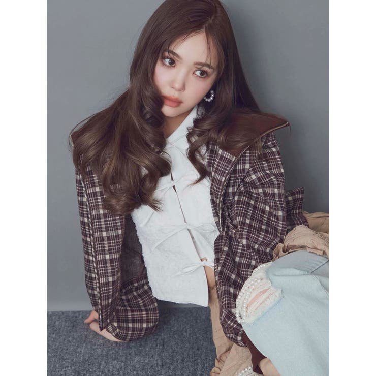 チェックニットソーブルゾン | CALNAMUR | 詳細画像4 