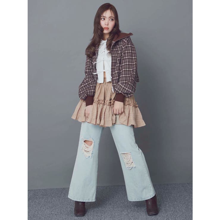 チェックニットソーブルゾン | CALNAMUR | 詳細画像5 