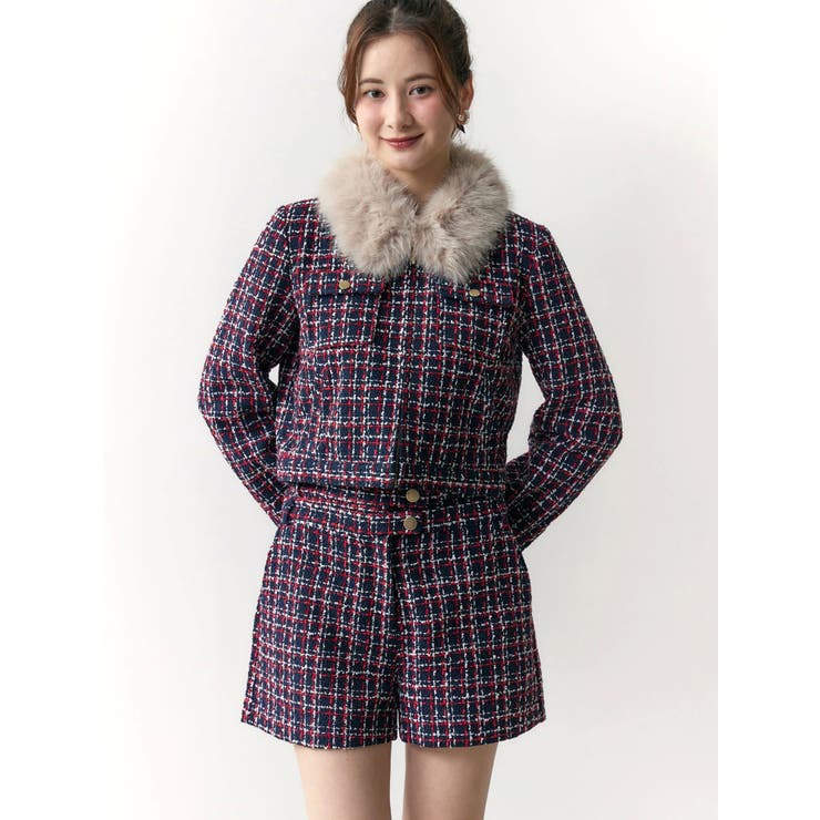 クラシカルツイードレイヤードライクミニマルショーツ | CALNAMUR | 詳細画像10 