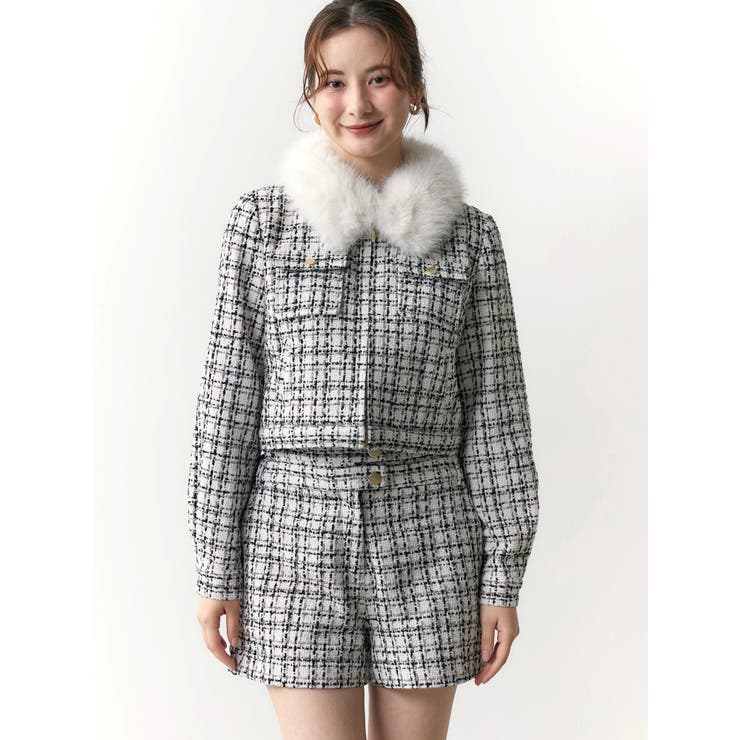 クラシカルツイードレイヤードライクミニマルショーツ | CALNAMUR | 詳細画像14 