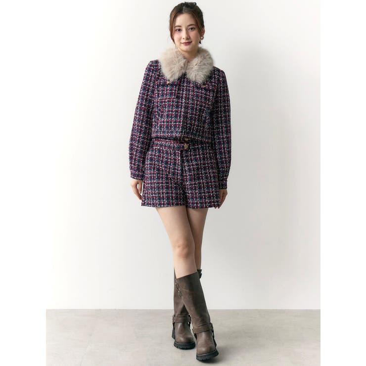 クラシカルツイードレイヤードライクミニマルショーツ | CALNAMUR | 詳細画像21 