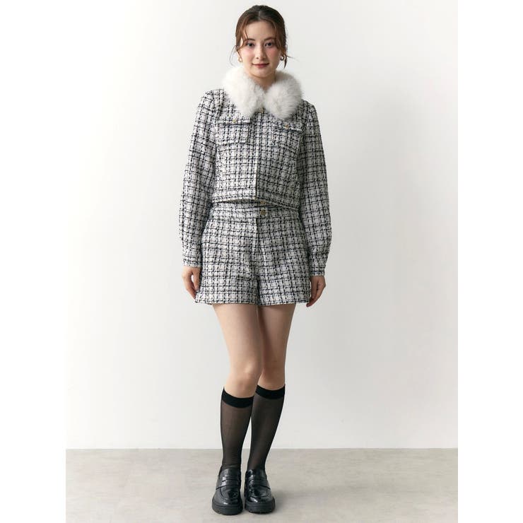 クラシカルツイードレイヤードライクミニマルショーツ | CALNAMUR | 詳細画像30 