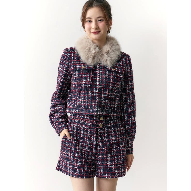 クラシカルツイードレイヤードライクミニマルショーツ | CALNAMUR | 詳細画像9 