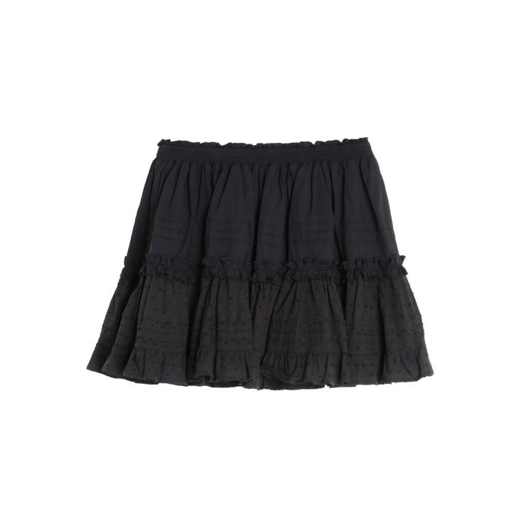 ブラック | コットンギャザーボリュームスカート | CALNAMUR