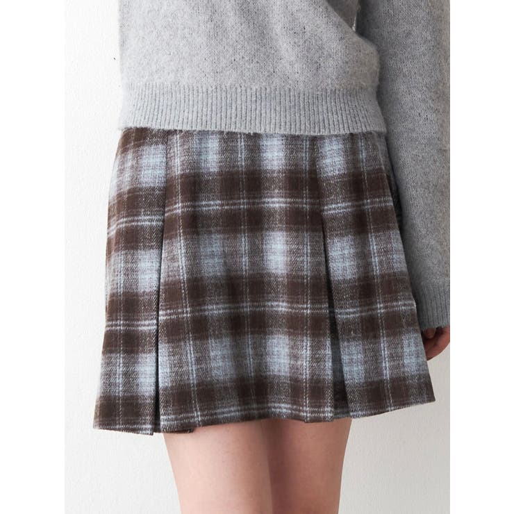 ライトミックス | サイドデザインプリーツミニスカート | CALNAMUR