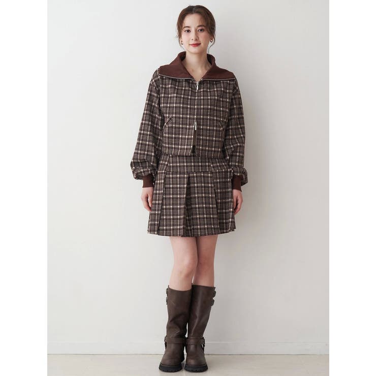 チェックニットソーミニスカート | CALNAMUR | 詳細画像10 