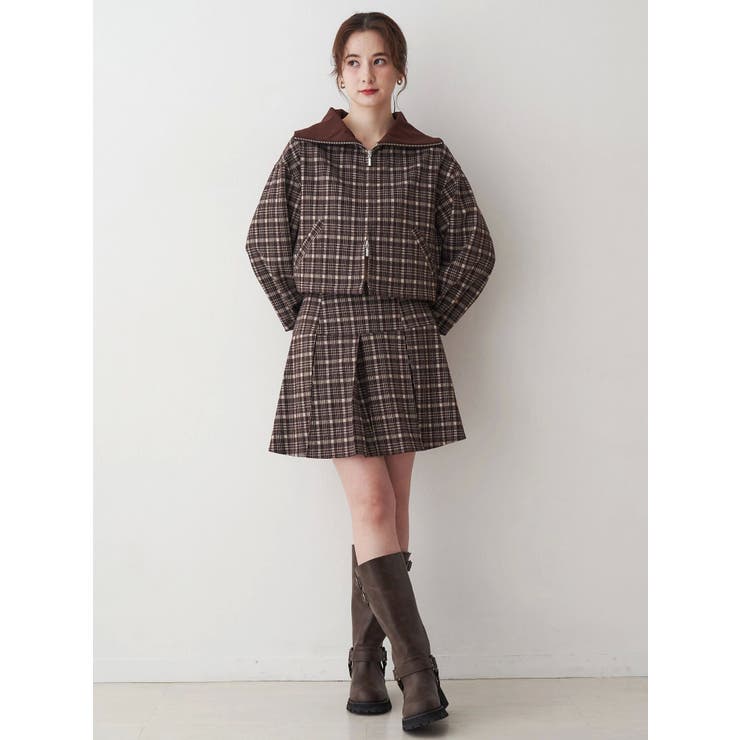 チェックニットソーミニスカート | CALNAMUR | 詳細画像9 