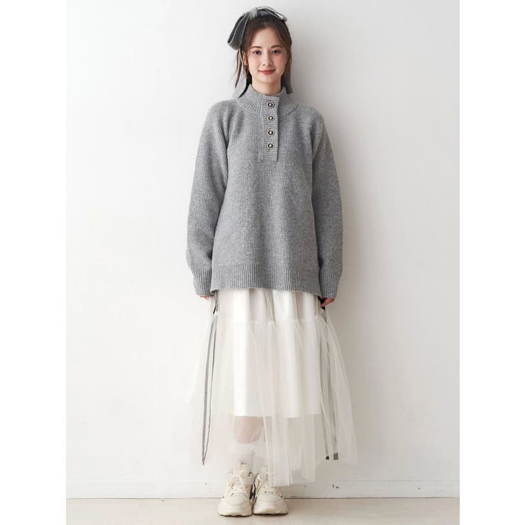 サイドライン&リボンチュールスカート | CALNAMUR | 詳細画像10 