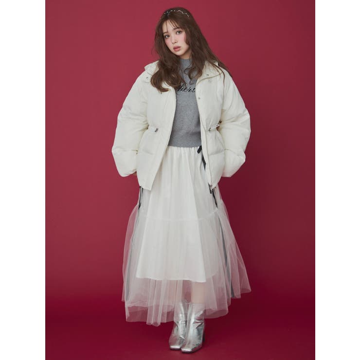 サイドライン&リボンチュールスカート | CALNAMUR | 詳細画像3 