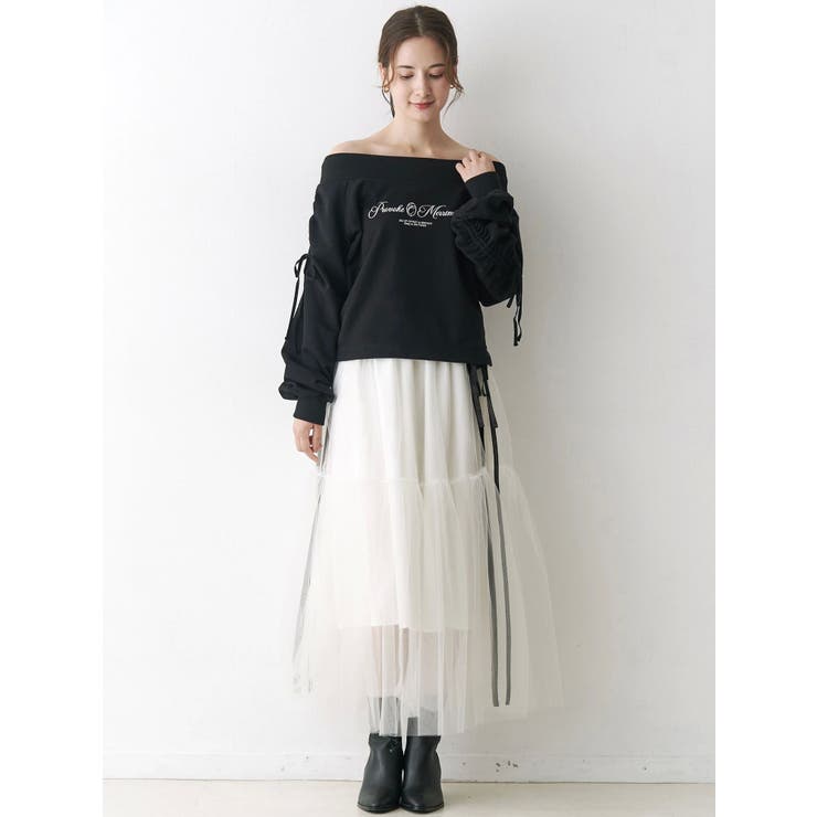 サイドライン&リボンチュールスカート | CALNAMUR | 詳細画像6 