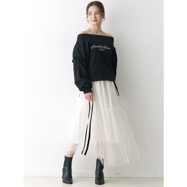 サイドライン&リボンチュールスカート | CALNAMUR | 詳細画像7 