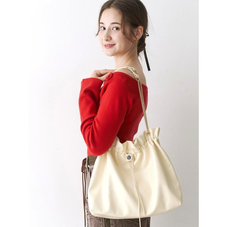 ショルダーチェーンドローストリングバッグ | CALNAMUR | 詳細画像14 