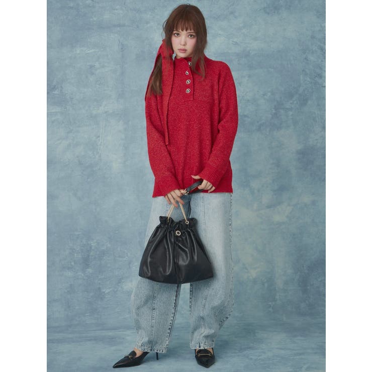 ショルダーチェーンドローストリングバッグ | CALNAMUR | 詳細画像3 