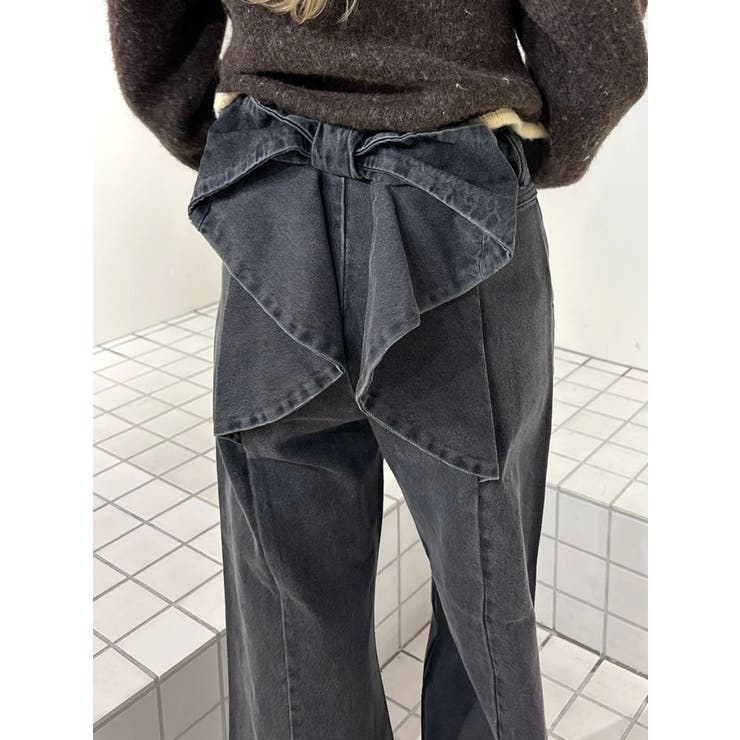 カルナムール　バックリボンデニムパンツ セール】バックリボンデニムパンツ（デニムパンツ）｜CALNAMUR