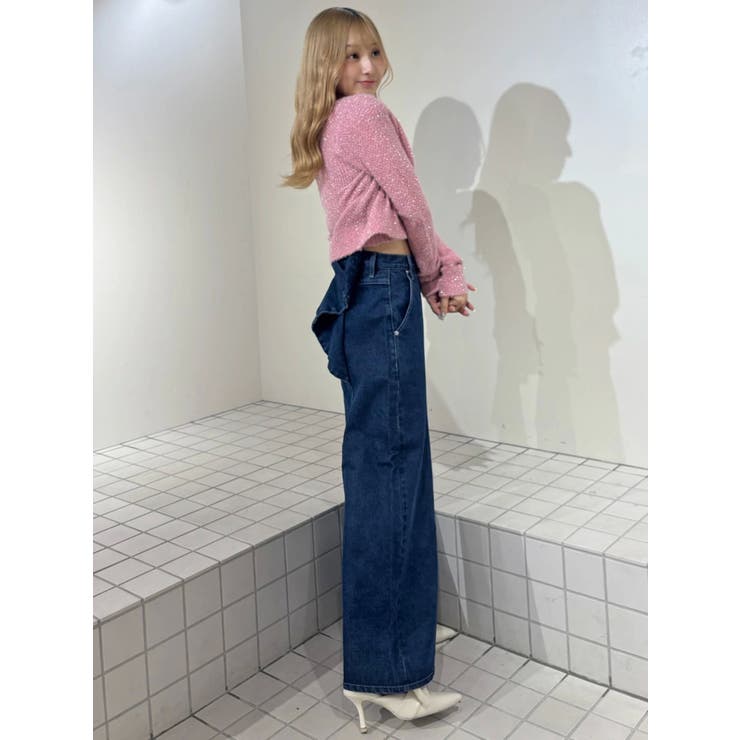 バックリボンデニムパンツ[品番：MKSW0067091]｜CALNAMUR