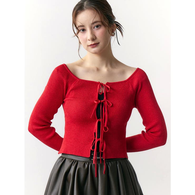 レッド | ２ＷＡＹリボンラメニット | CALNAMUR