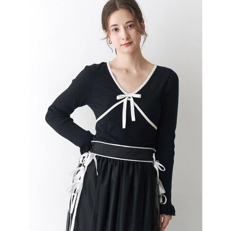 バイカラーリボンニット | CALNAMUR | 詳細画像13 