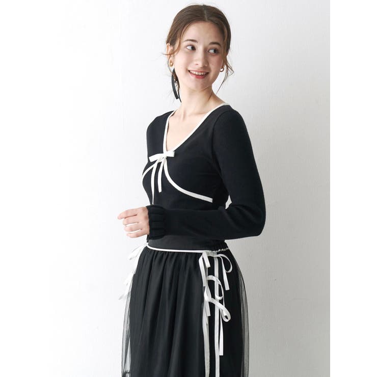 バイカラーリボンニット | CALNAMUR | 詳細画像14 