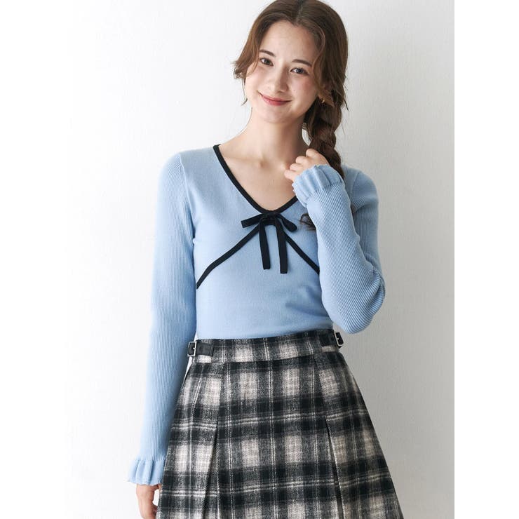 バイカラーリボンニット | CALNAMUR | 詳細画像3 