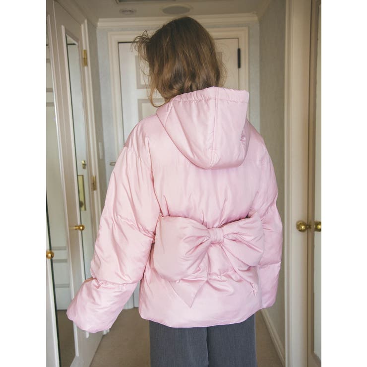 ピンク | パフショートバックリボンブルゾン | CALNAMUR