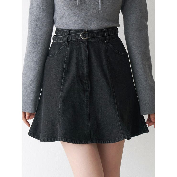 ブラック | デニムミニスカート | CALNAMUR